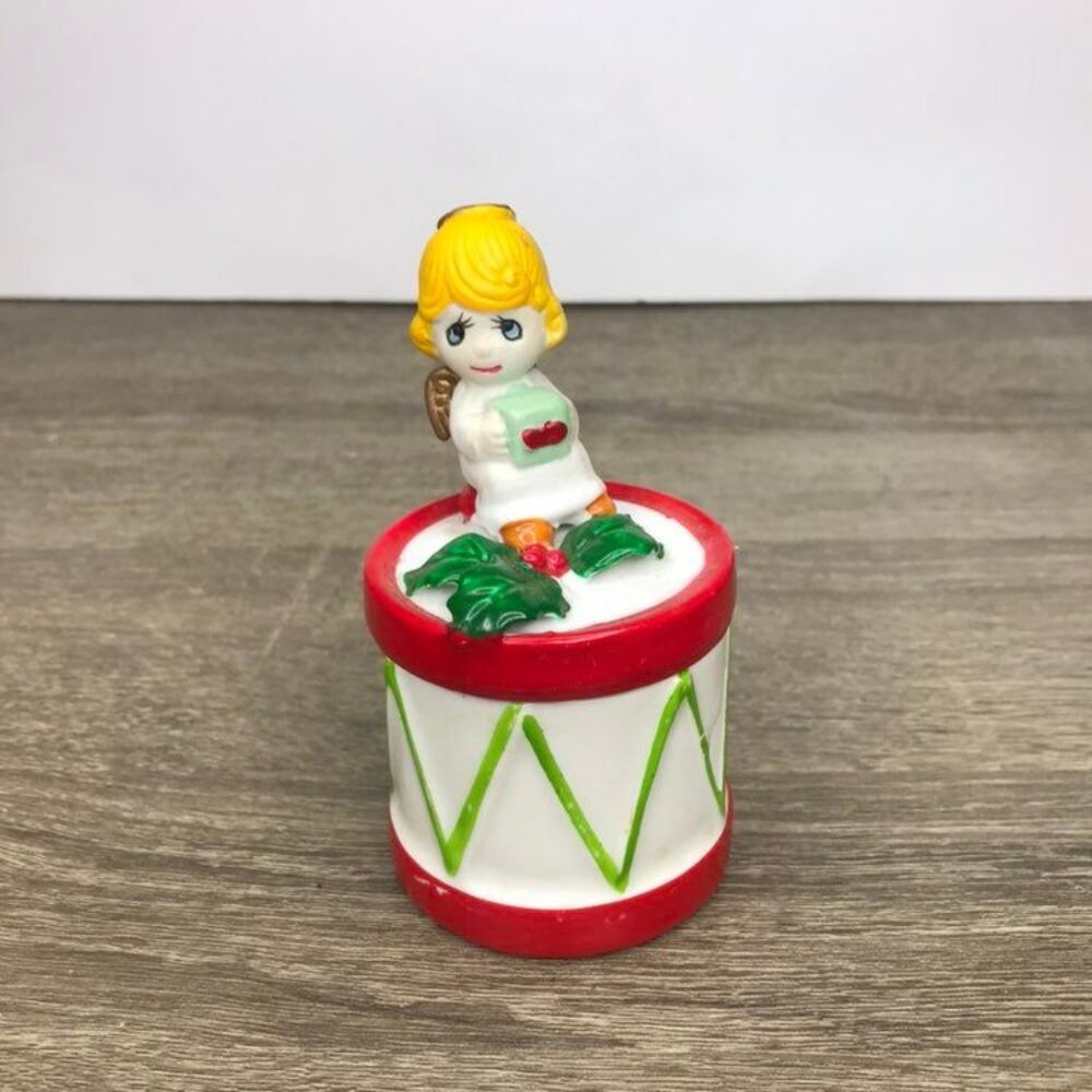 Vintage Artmark Christmas Angel Ceramic Candle Hand Painted NIB